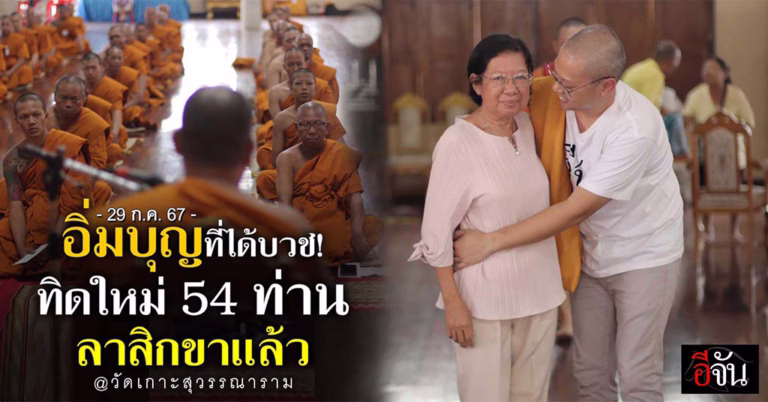 ทิดใหม่ 54 ท่าน กราบลาสิกขาแล้ว หลังบวชพระ ในโครงการบวชพระถวายในหลวง